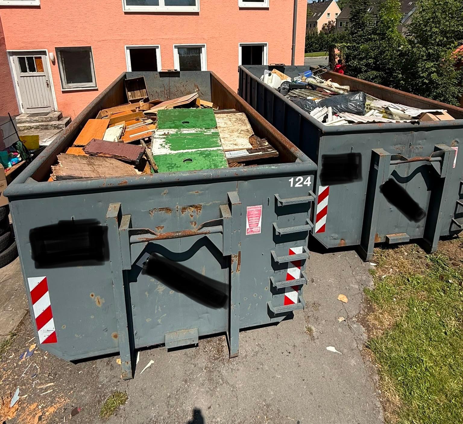 Private Entrümpelung – Container mit Entrümpelungsgut